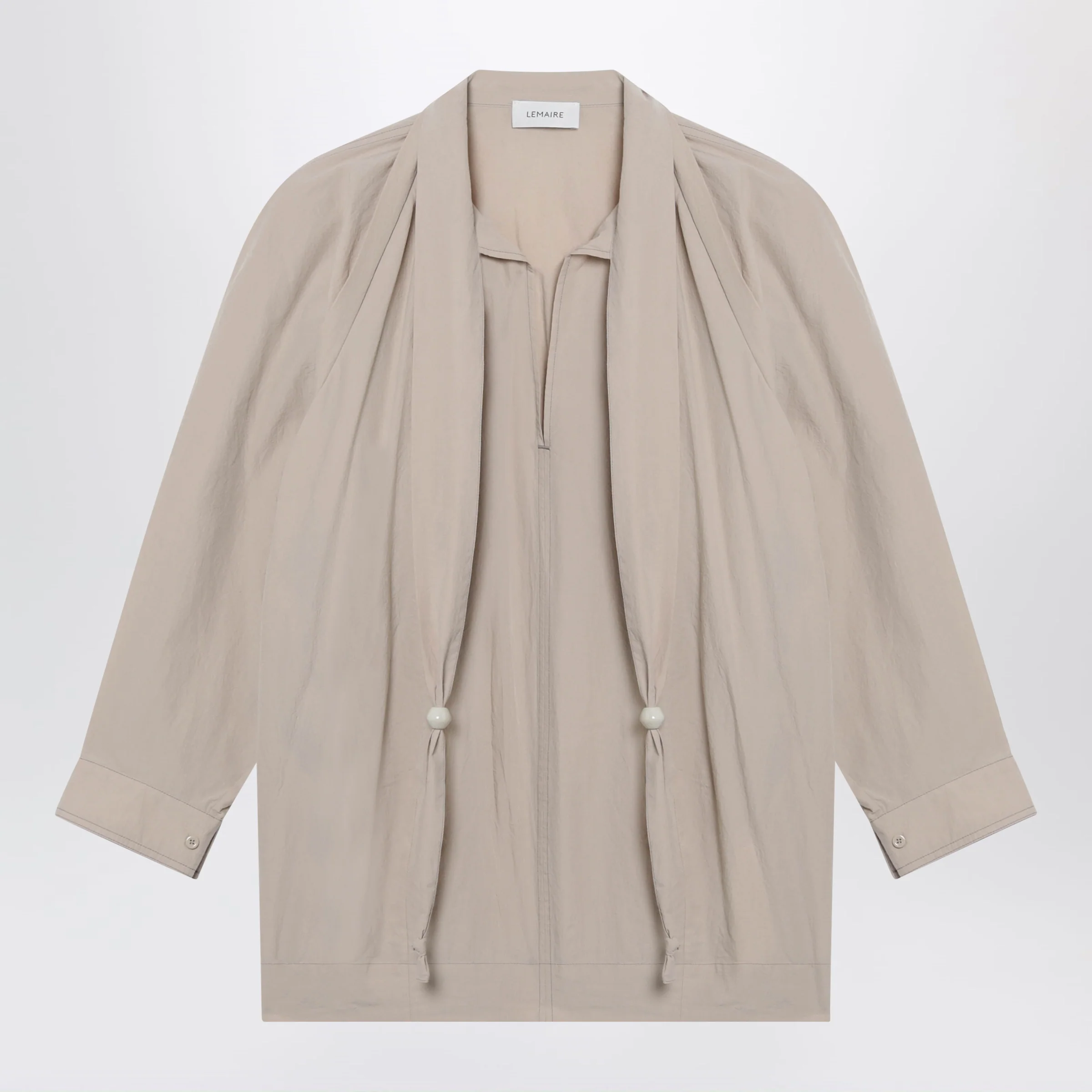 LEMAIRE Greige blouse with scarf