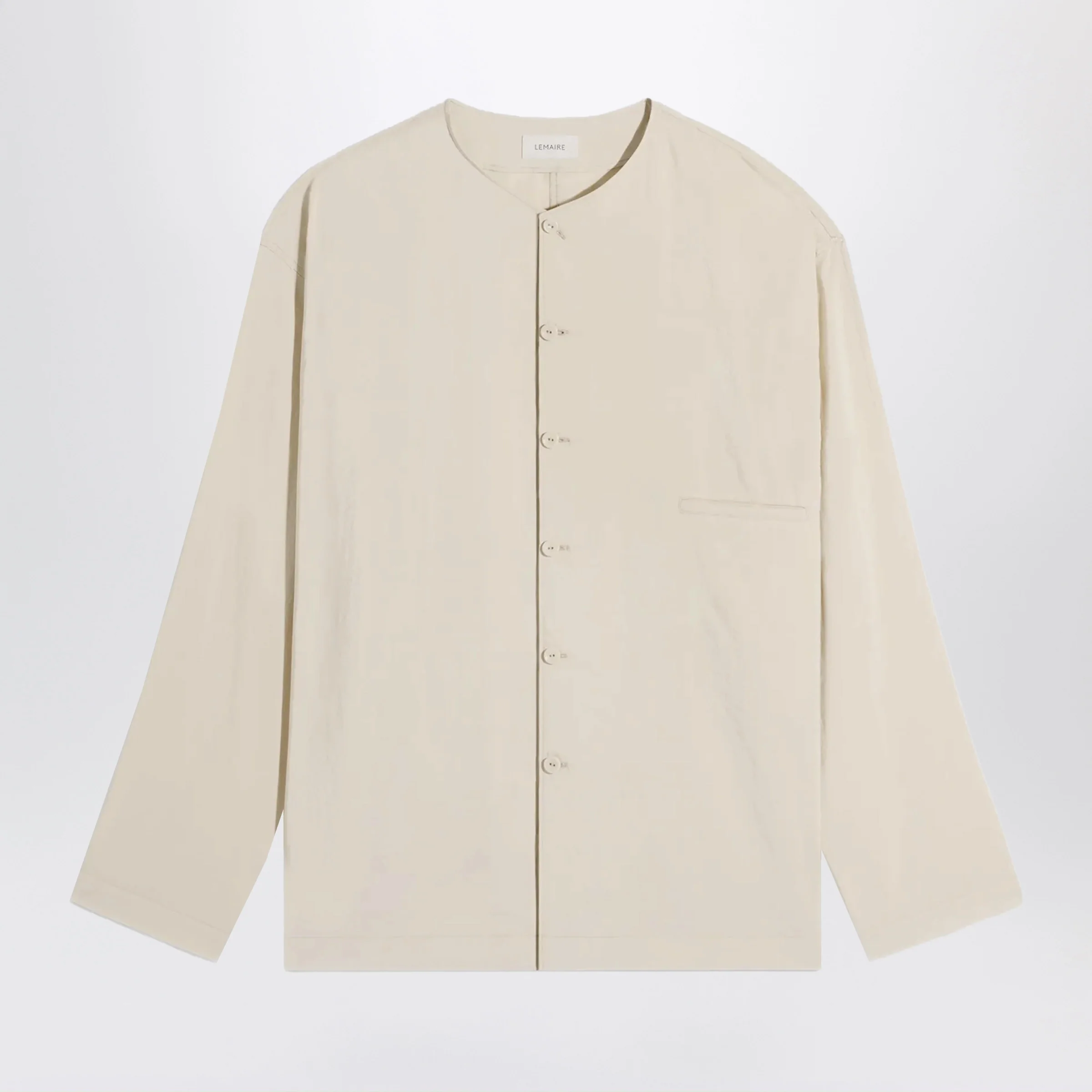LEMAIRE Light beige silk-blend shirt