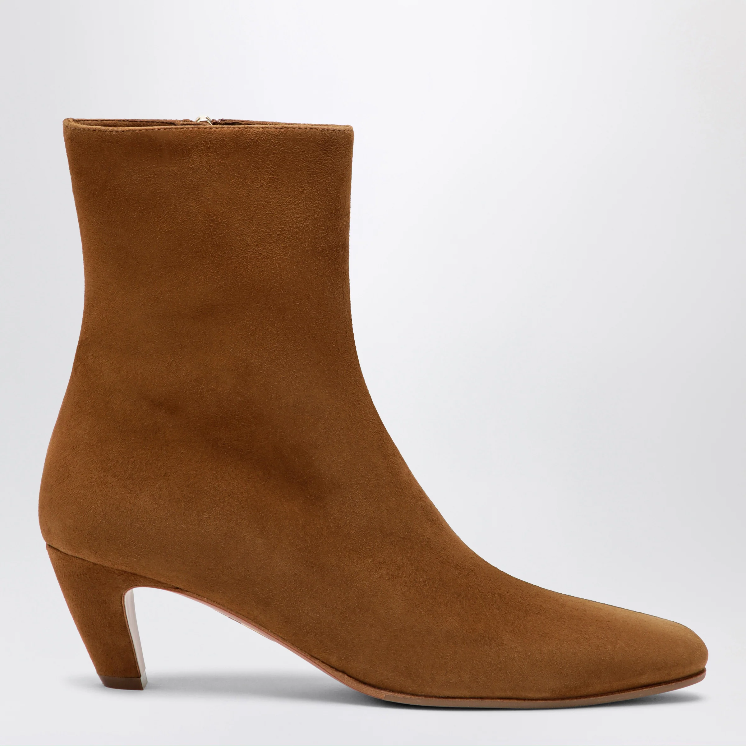 Aquazzura Chestnut Sloan suede ankle boots