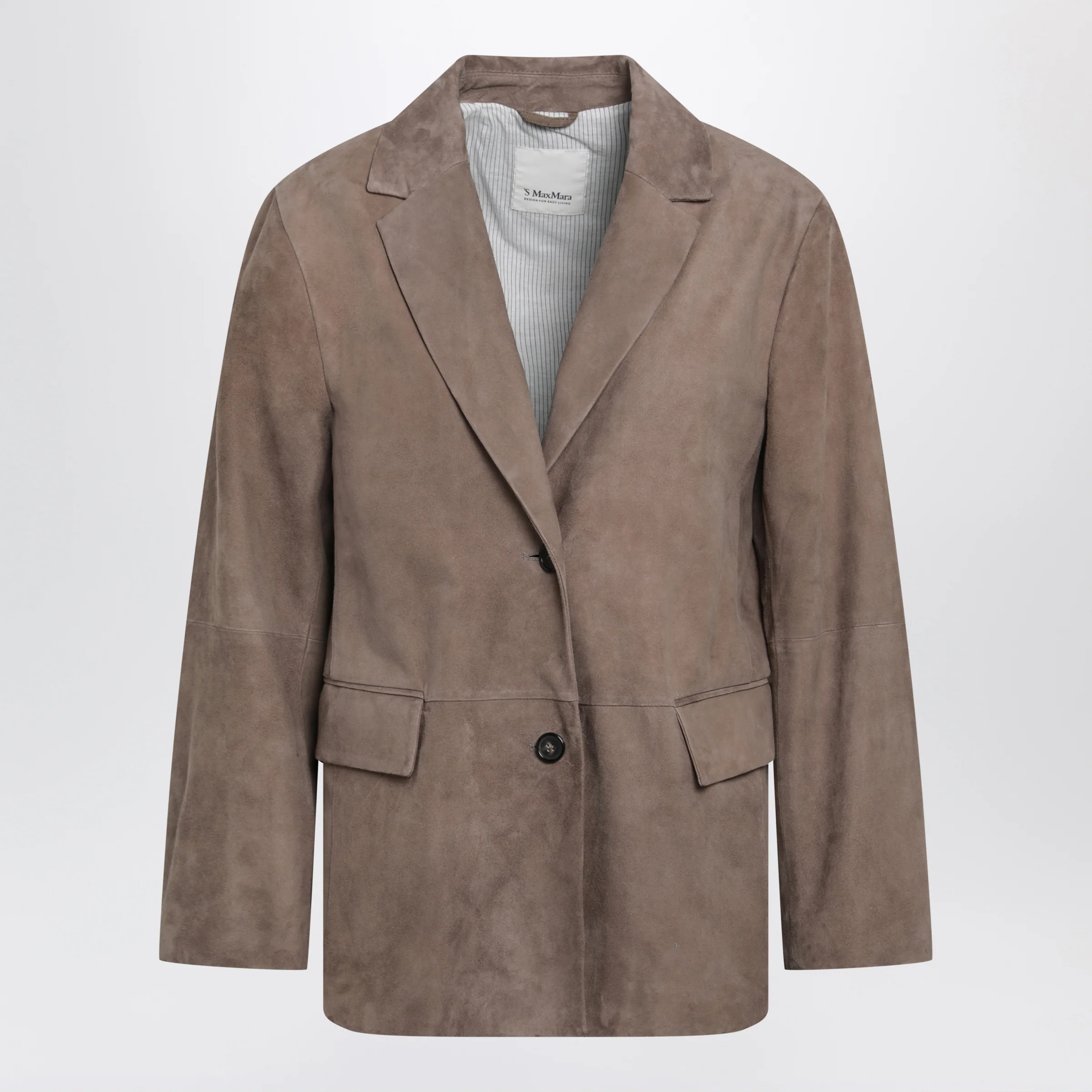 S Max Mara Single-breasted hazelnut suede jacket