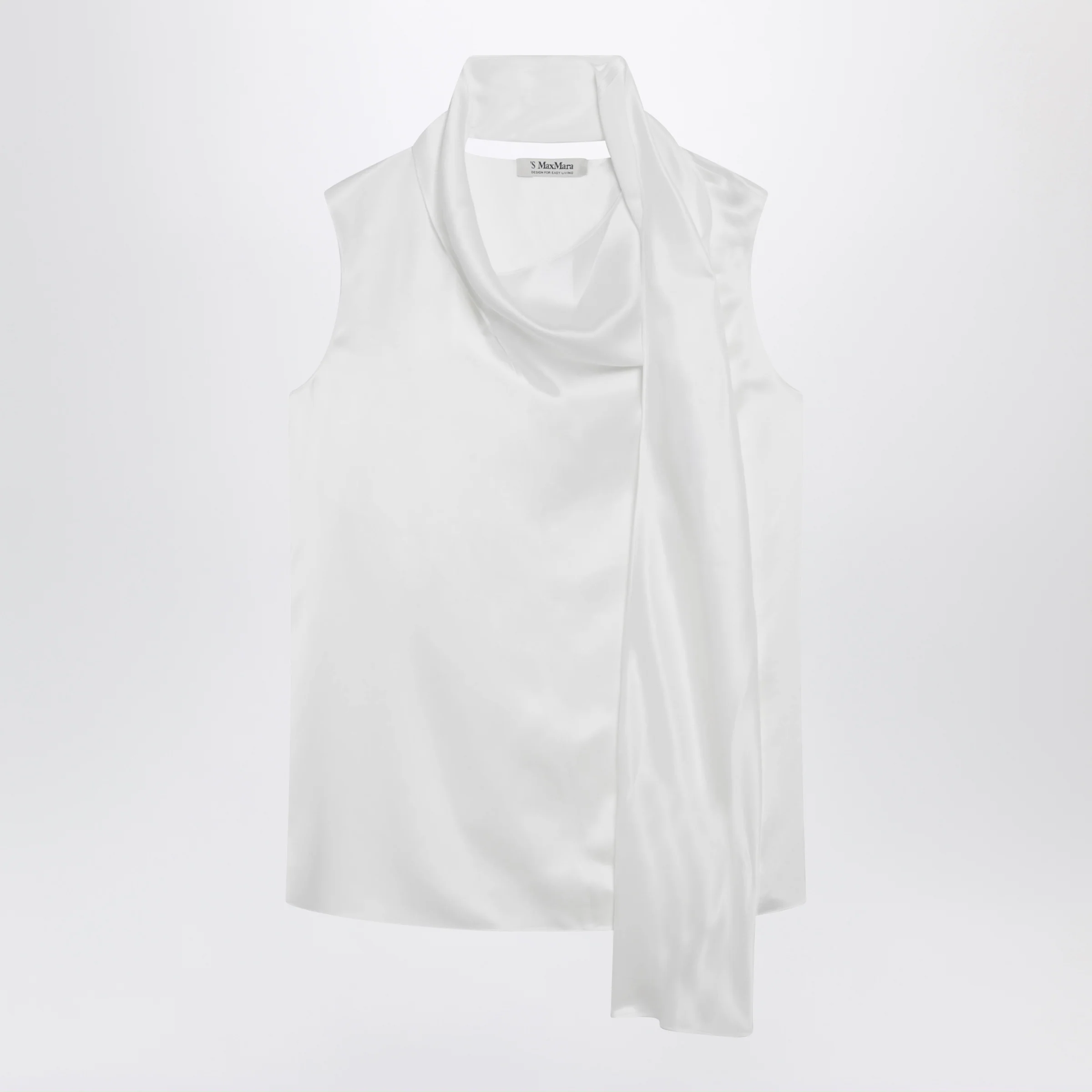 S Max Mara White silk satin top