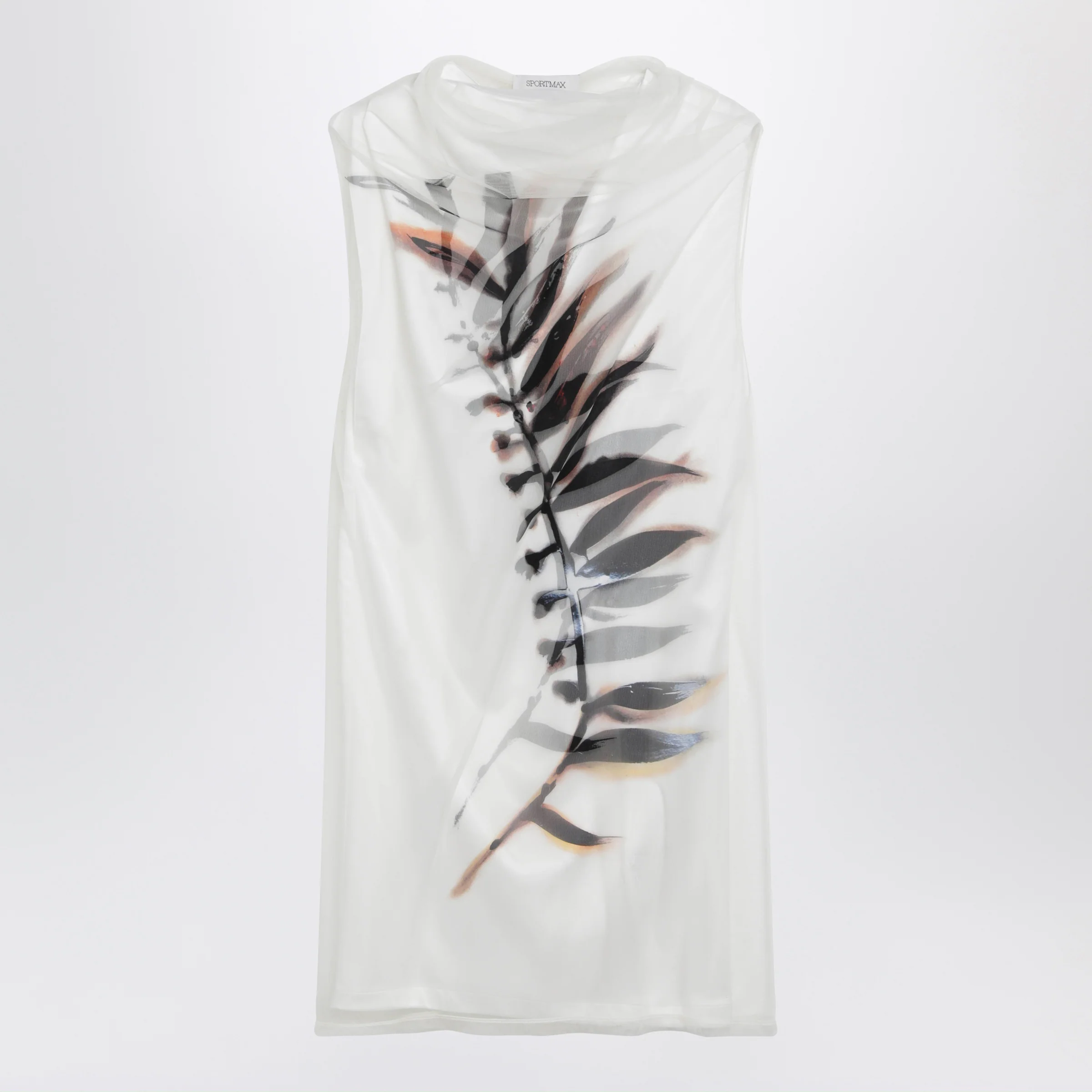 Sportmax White double-layer dress in satin and tulle