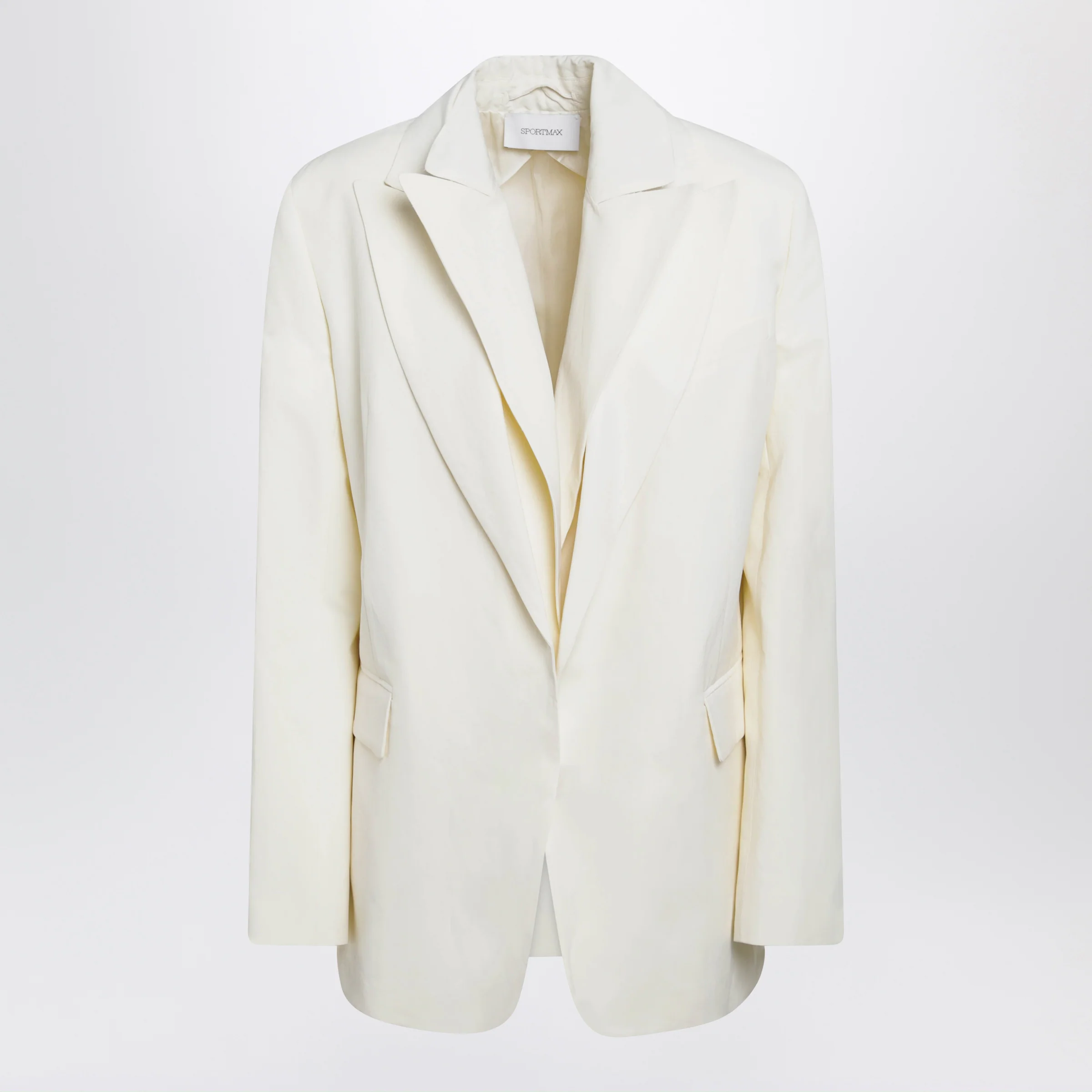 Sportmax Double-collar blazer in viscose blend, yellow
