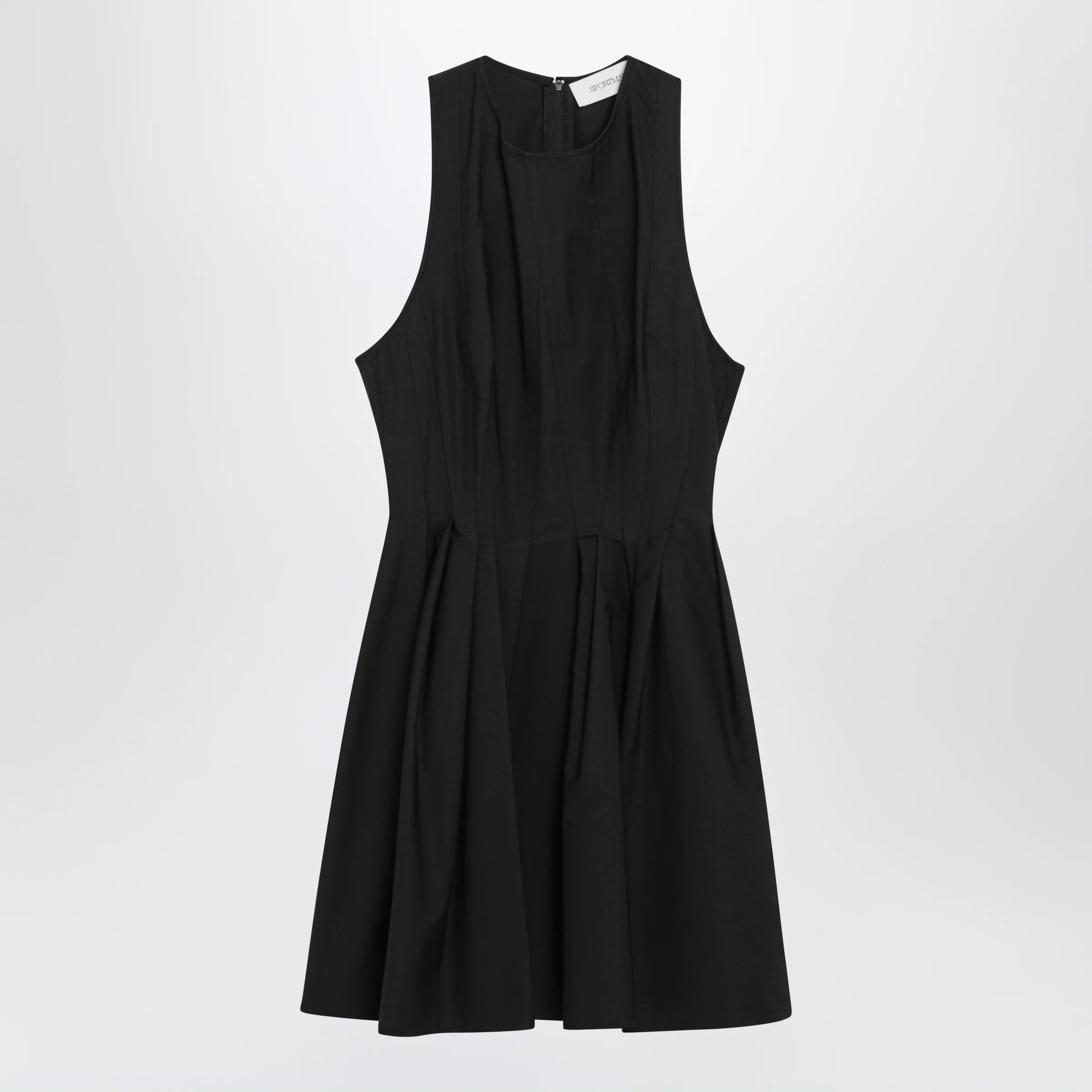 Sportmax Sleeveless short cotton dress in black