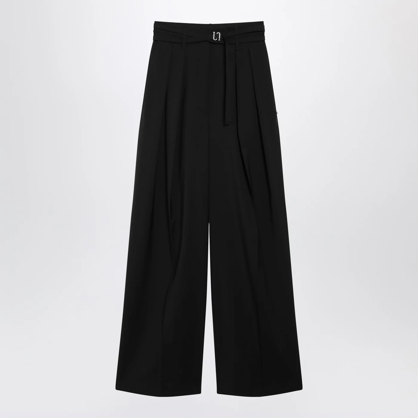 Sportmax Black wide-leg stretch-wool trousers