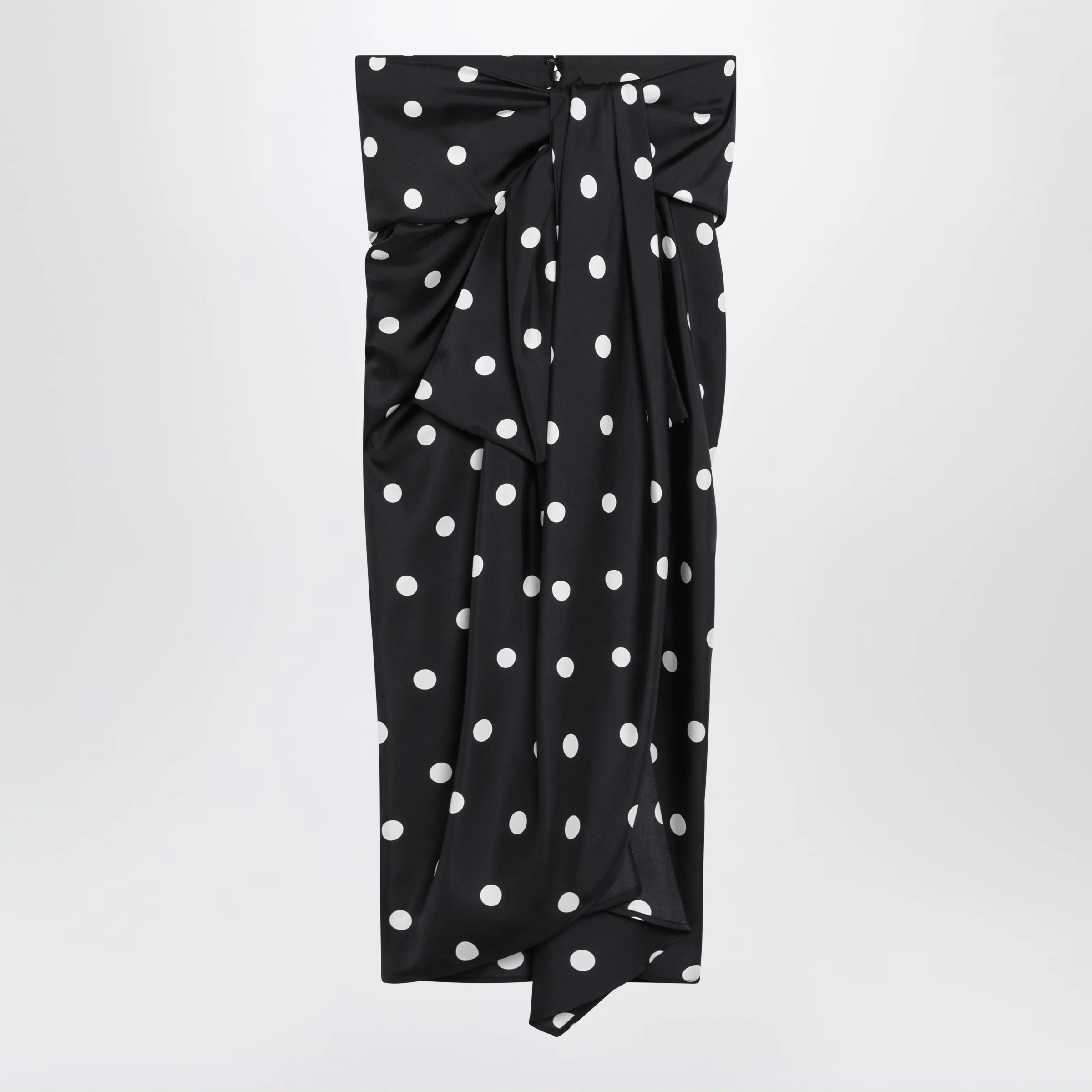Sportmax Knot skirt in black polka-dot silk