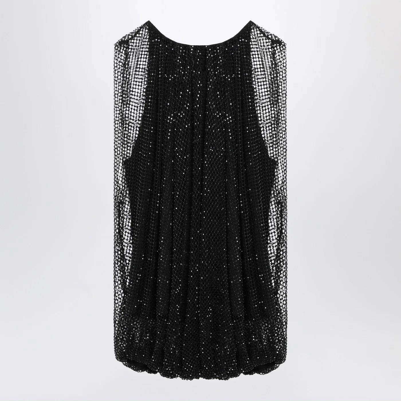 Sportmax Black mesh top with crystals