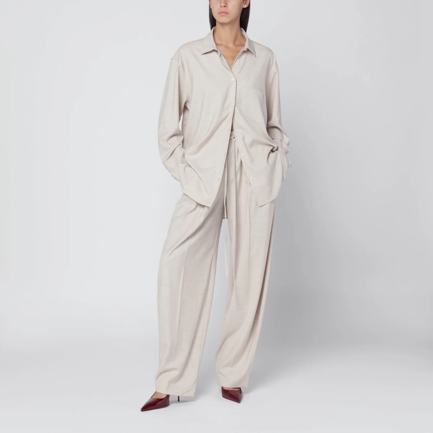 THE ANDAMANE Trousers in ivory melange
