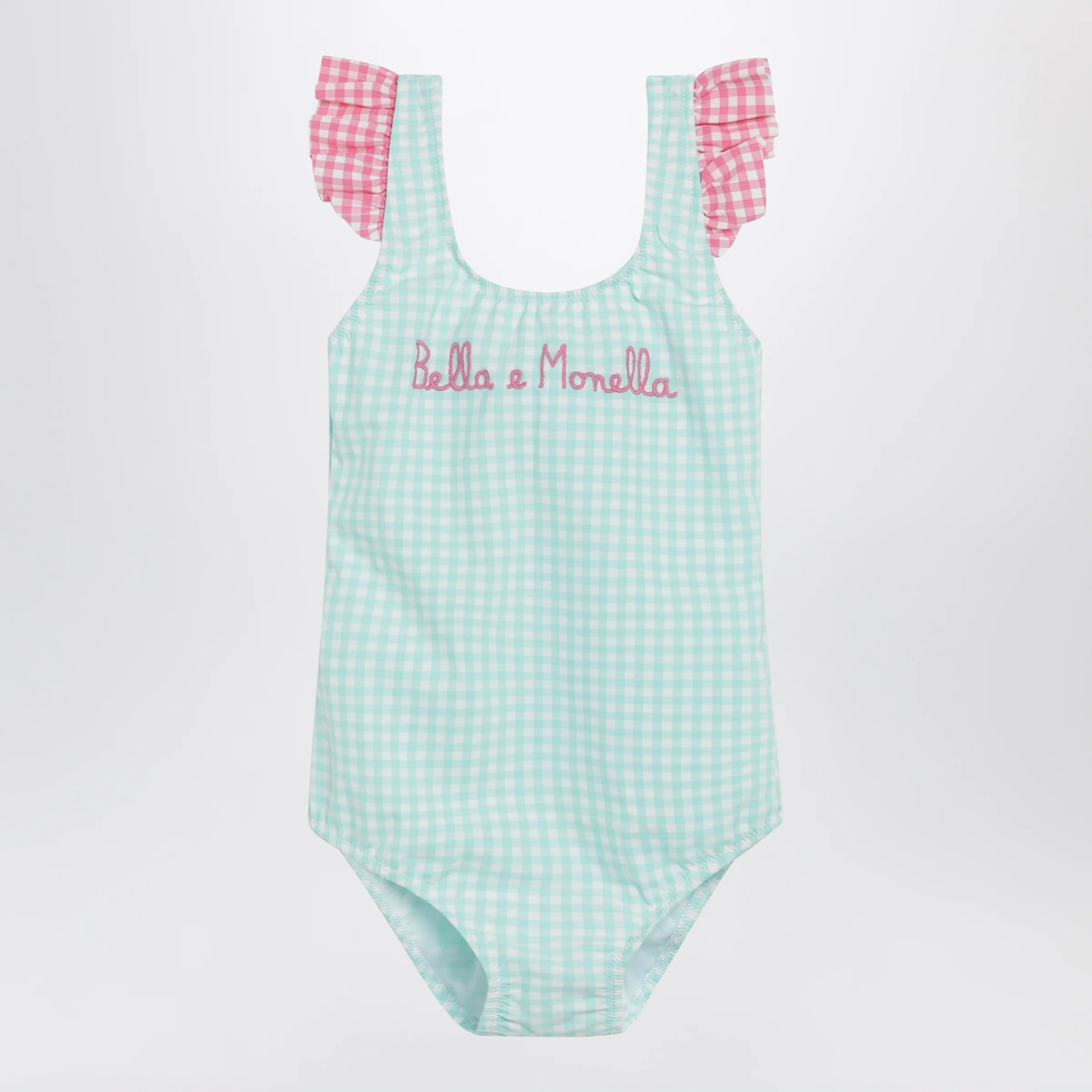 MC2 Saint Barth Bella e Monella swimsuit with Vichy pattern