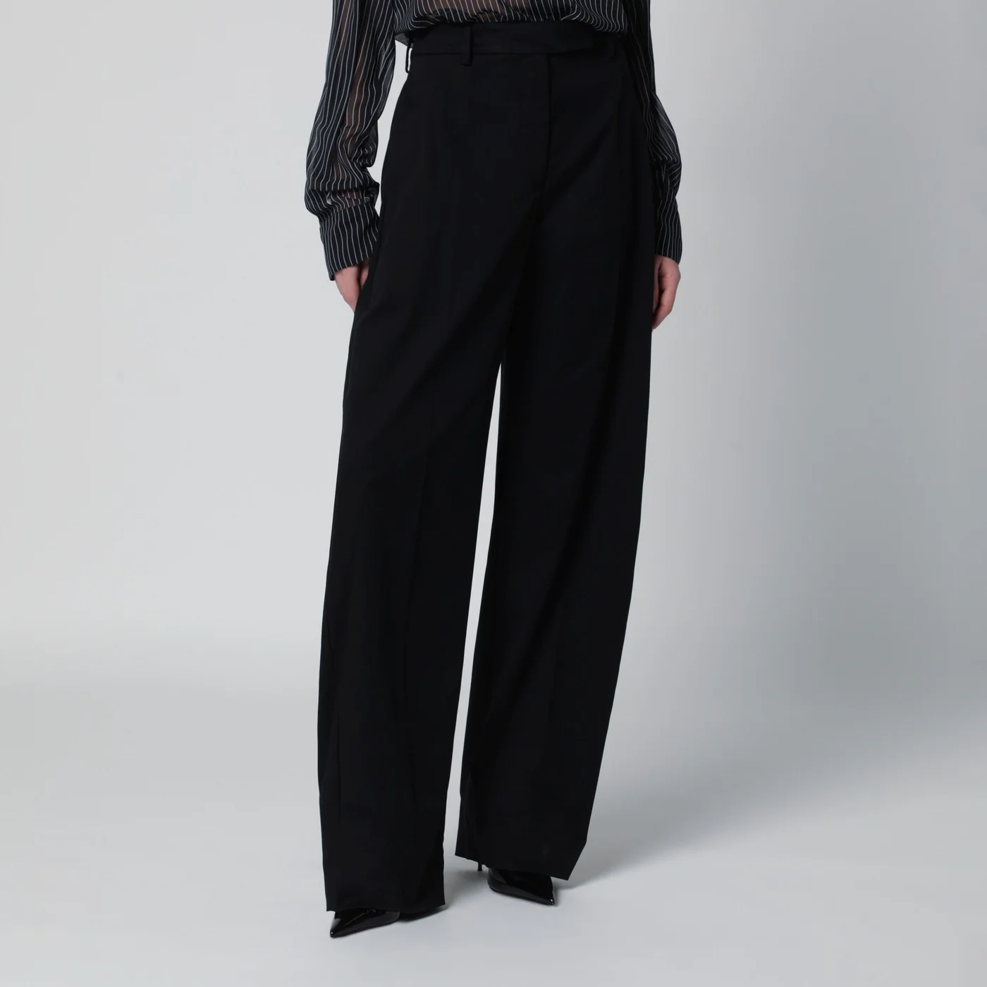 TheLatest Black cotton palazzo trousers