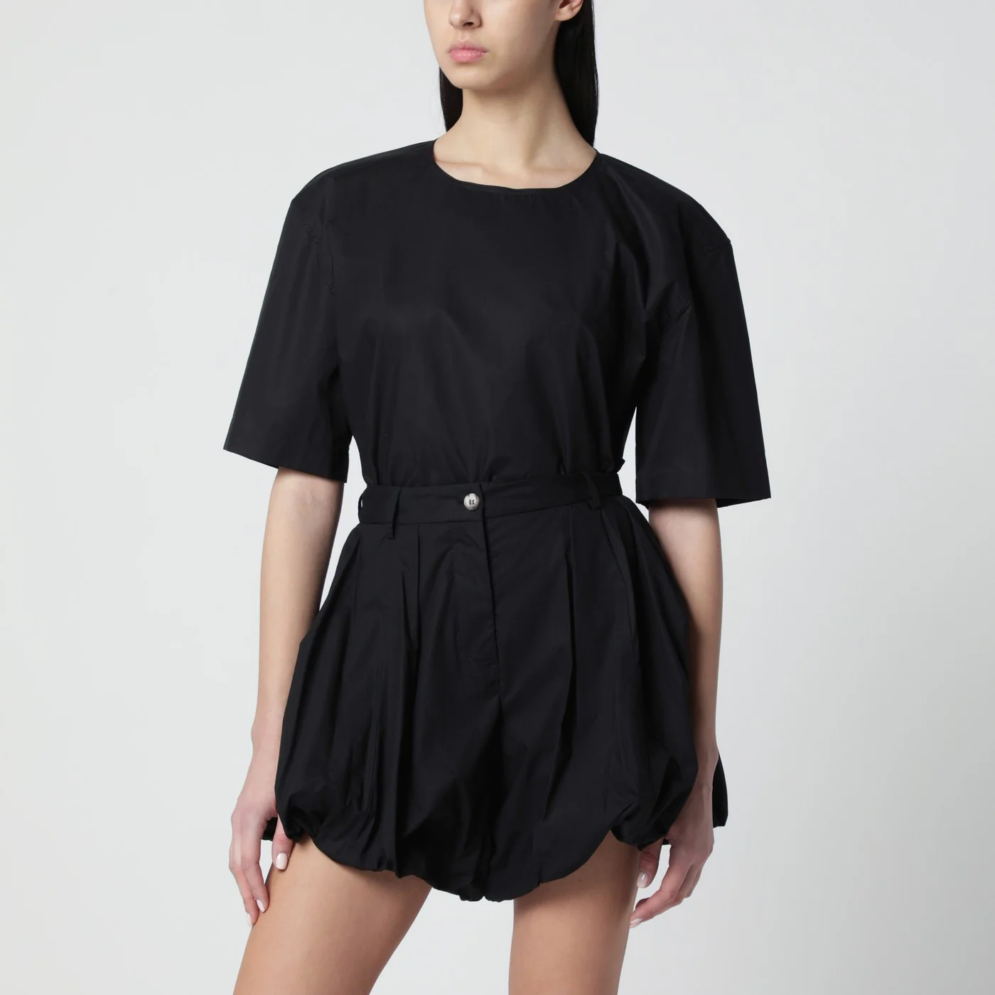 TheLatest Short-sleeve black cotton top