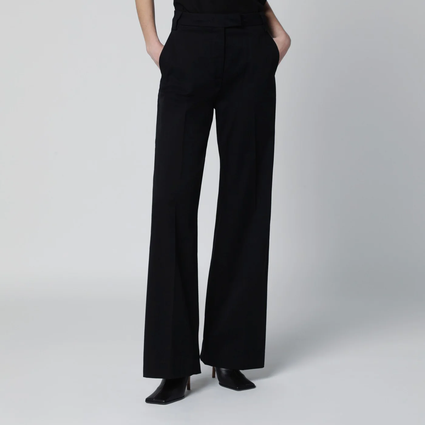 TheLatest Black cotton palazzo trousers