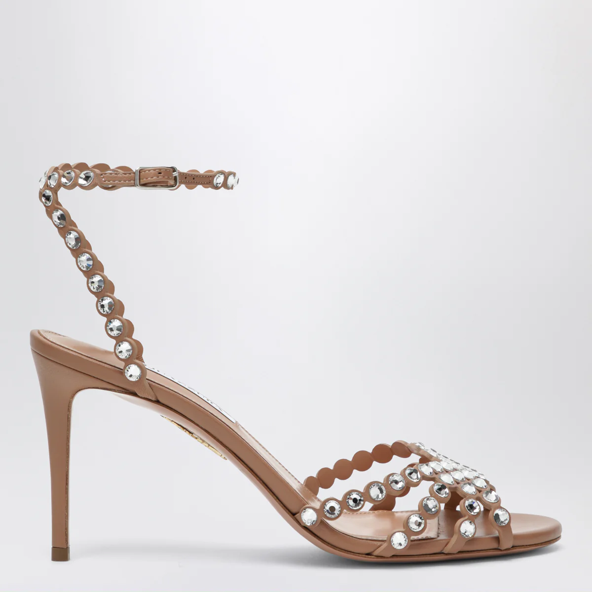 Aquazzura Tequila Sandal crystal nappa sandals in Daisy yellow