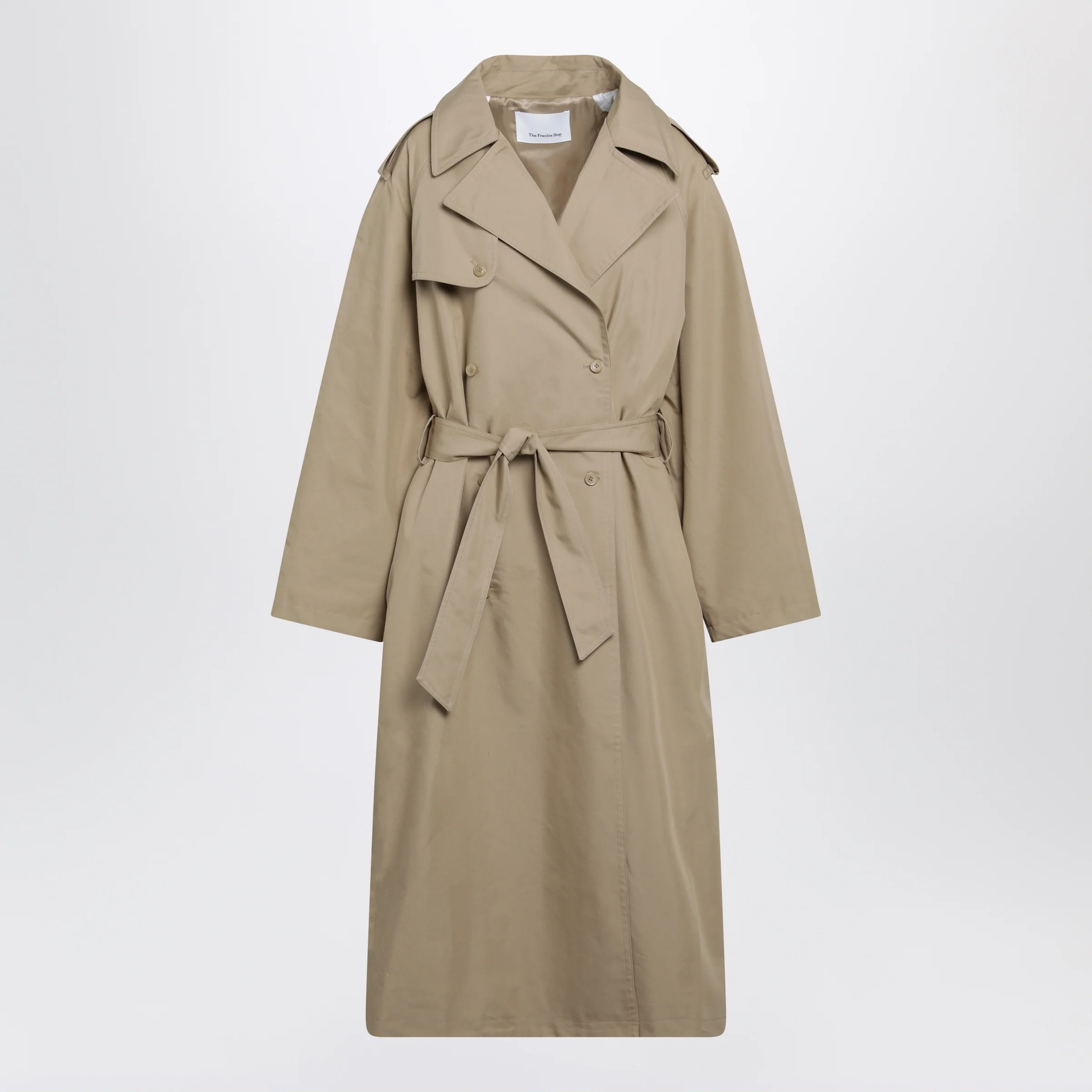 The Frankie Shop Riva trench coat in camel cotton