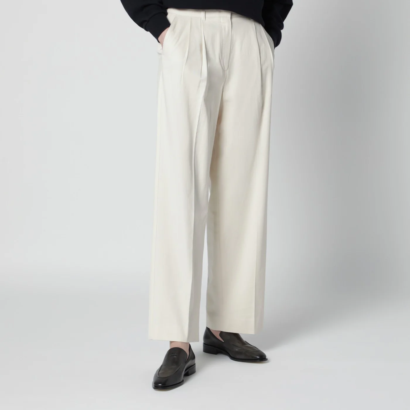 Dunst Ivory double-pleat trousers in cotton blend