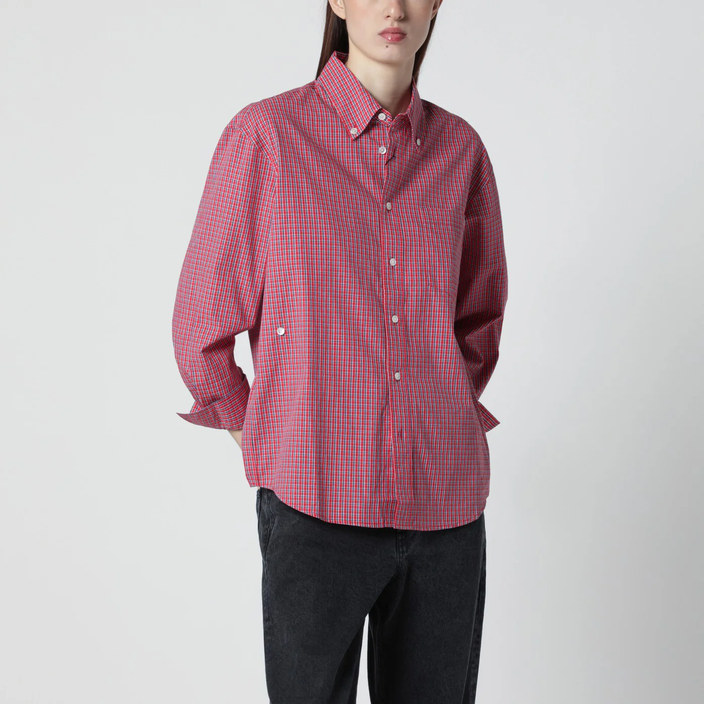 Dunst Oversized red check shirt