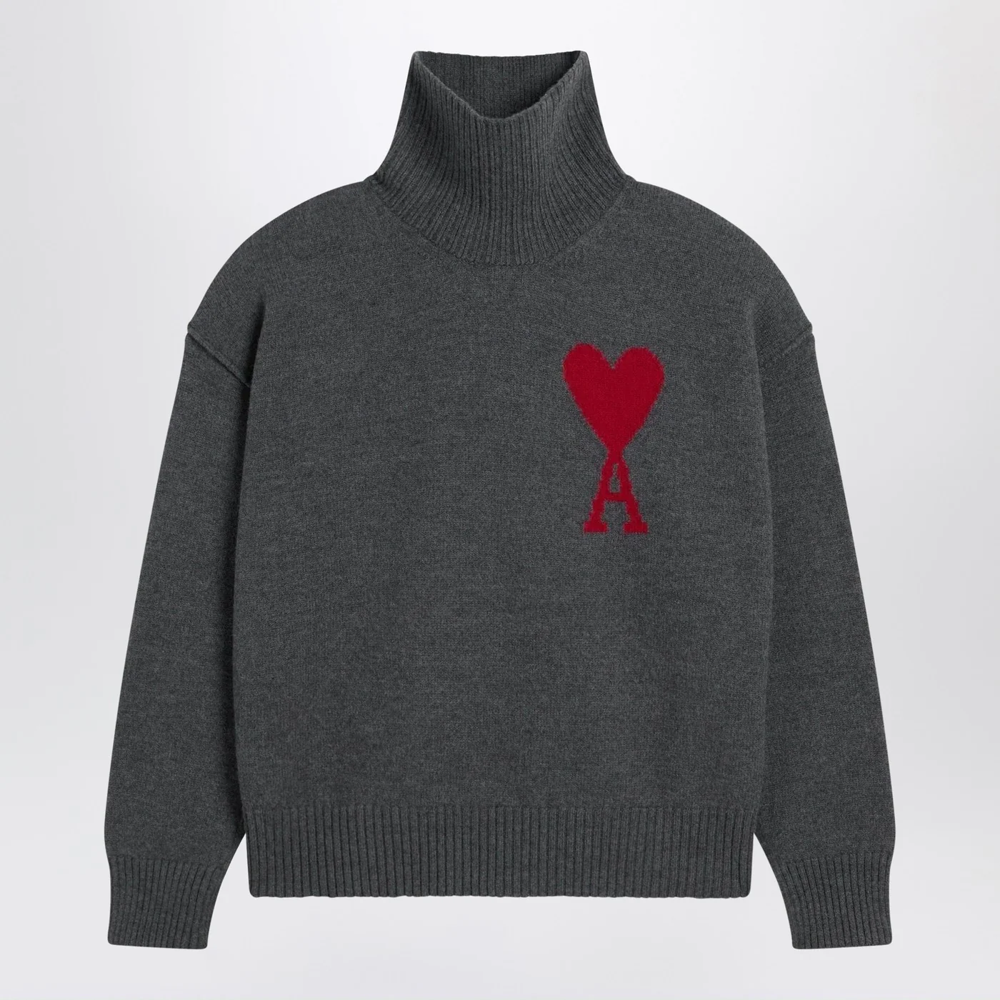 Ami Paris Grey turtleneck sweater Ami De Coeur