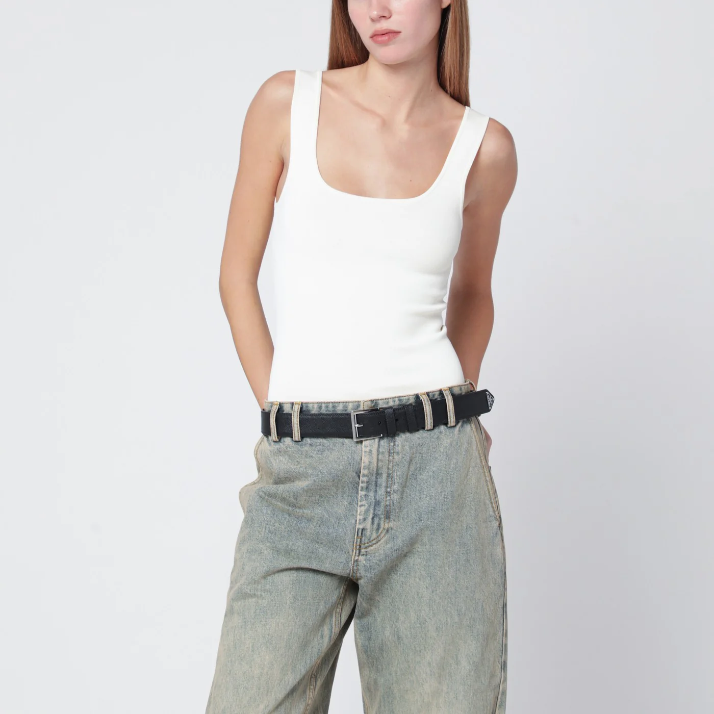 Entire Studios White viscose-blend top