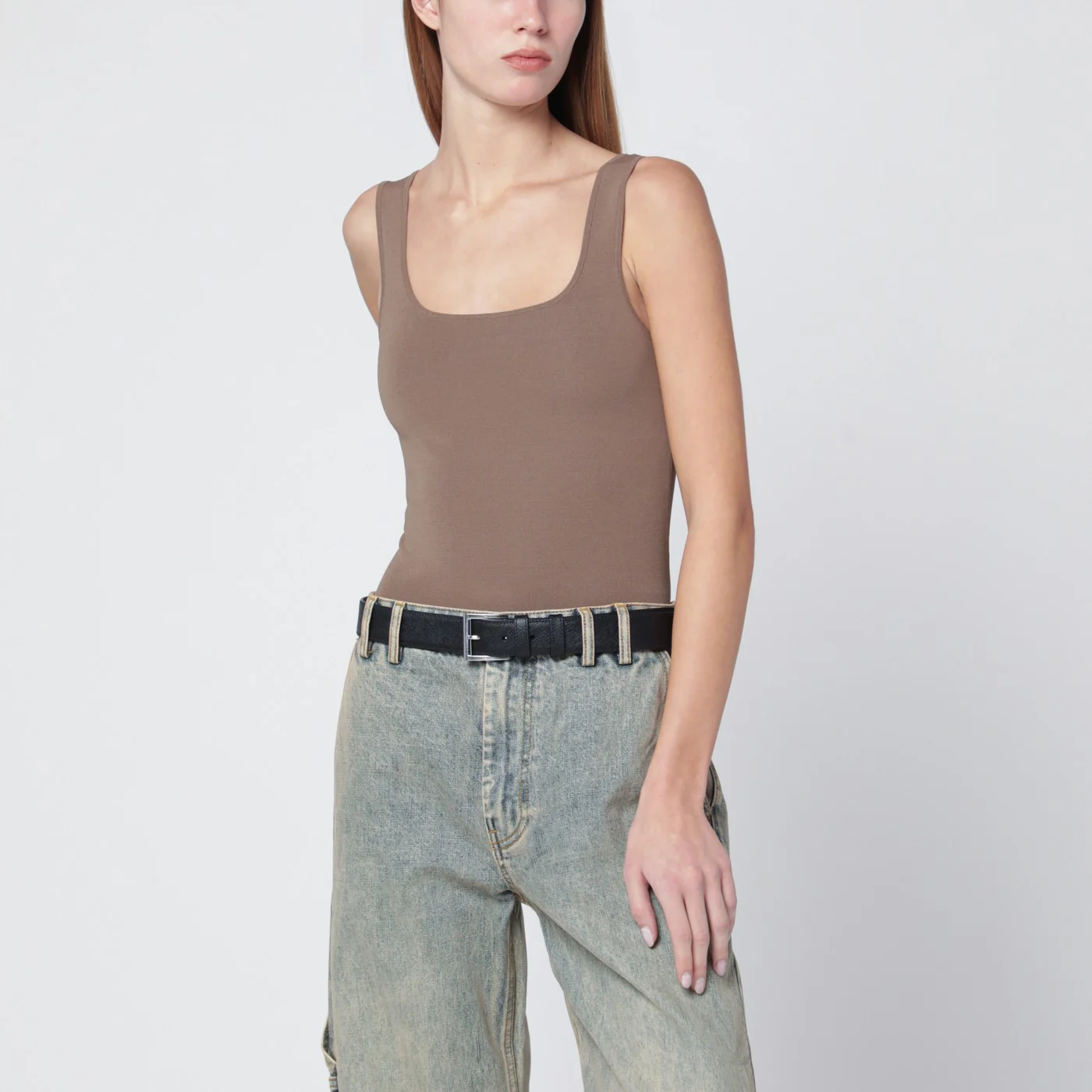 Entire Studios Light brown viscose-blend top