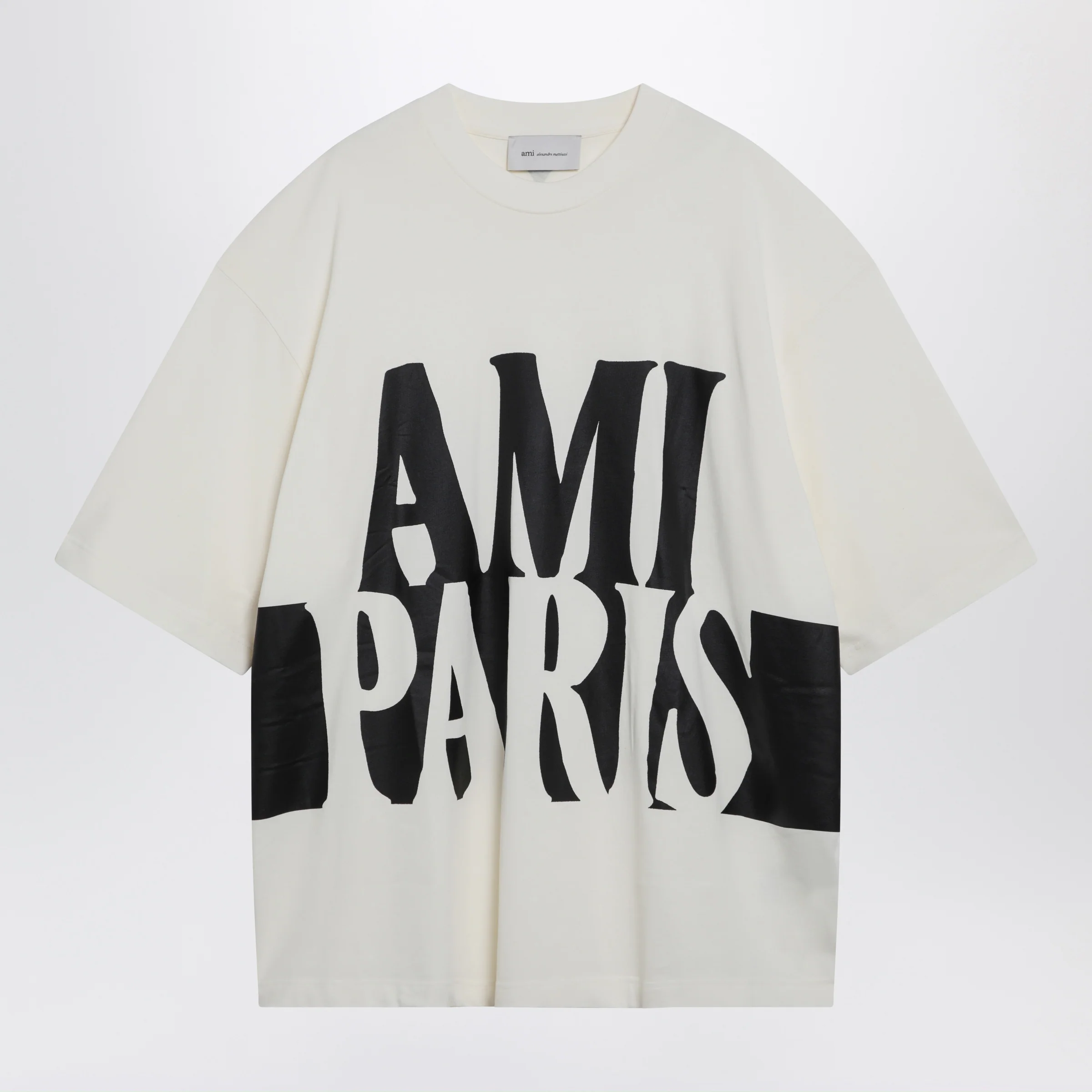 Ami Paris Cream white T-shirt with logo print
