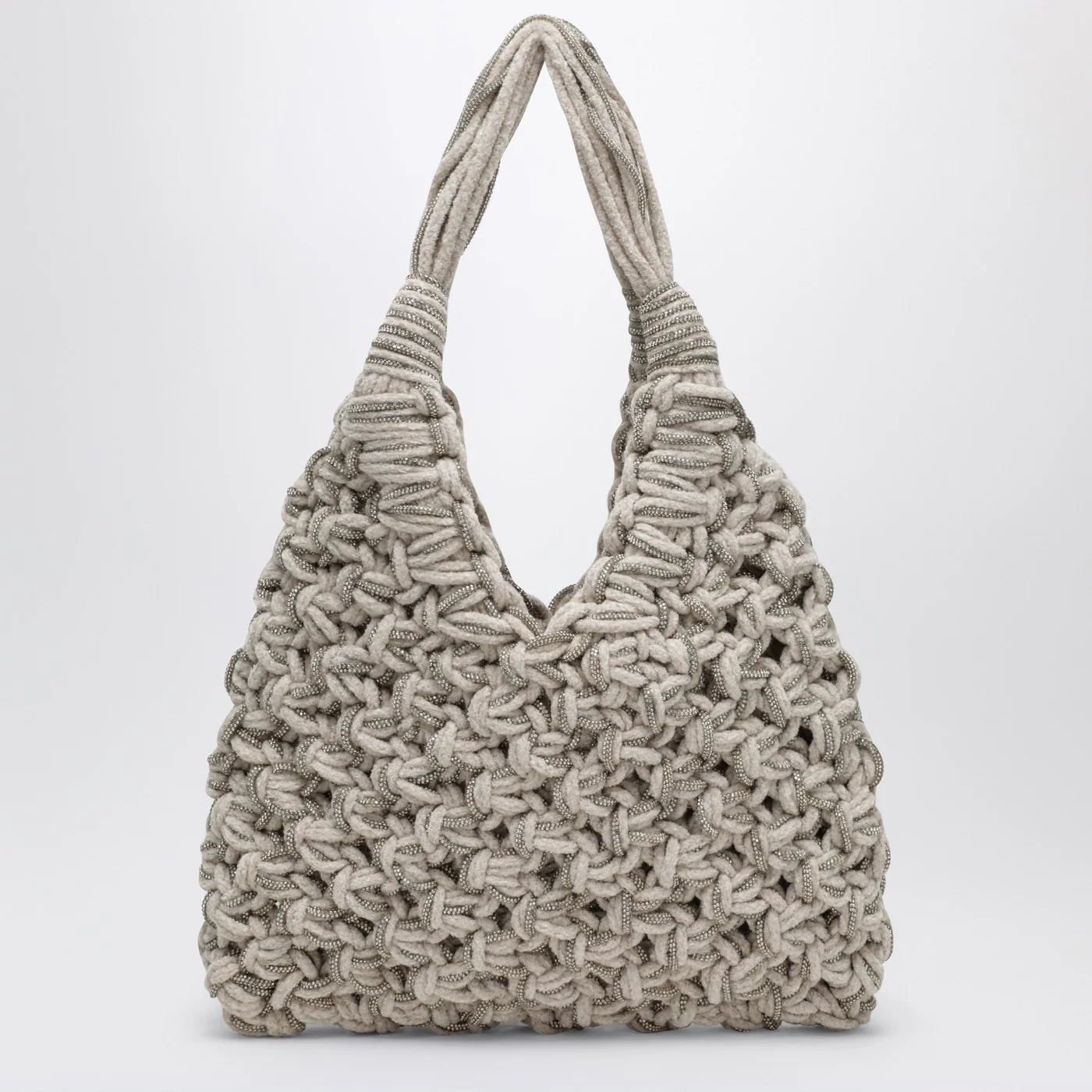 Hibourama Vannifique Crystal Bag in Ivory Velvet