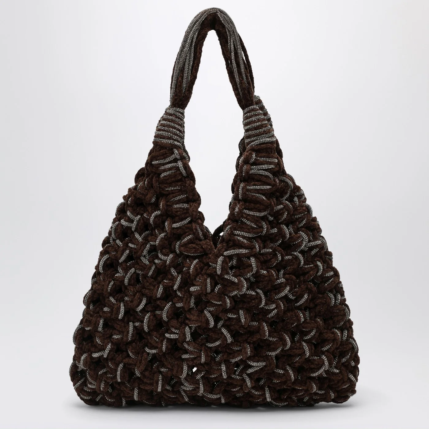 Hibourama Vannifique Crystal Bag in Brown Velvet