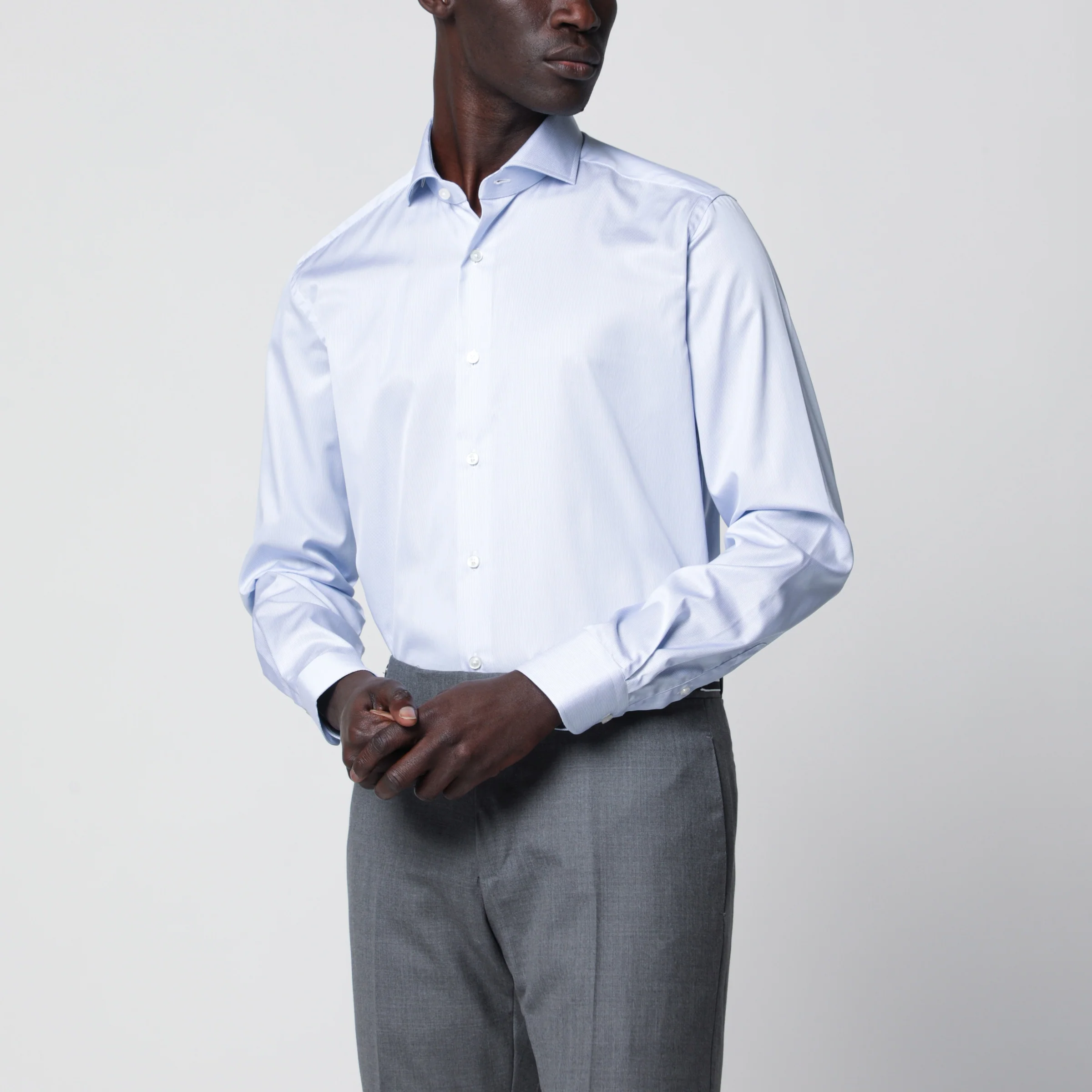 XACUS Travel Tailor Fit light blue shirt