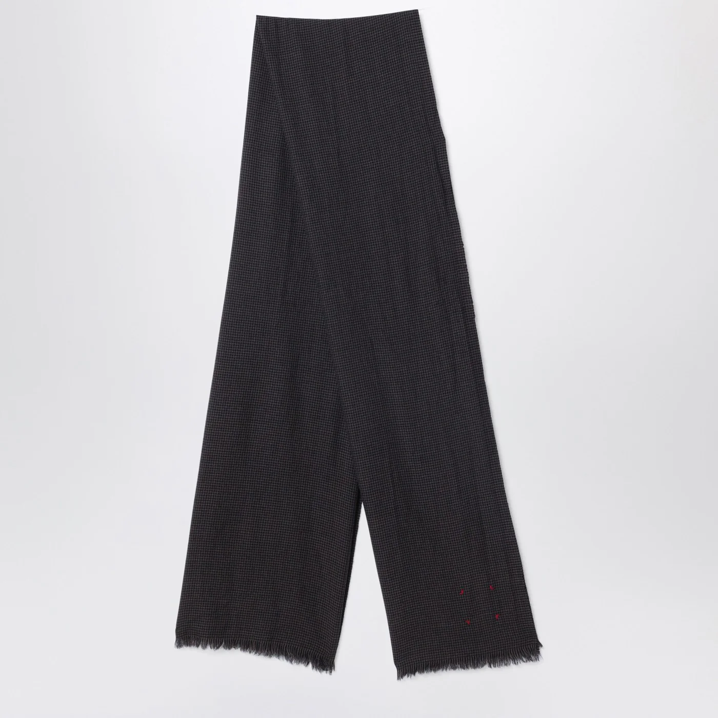 Destin Black/beige check wool scarf