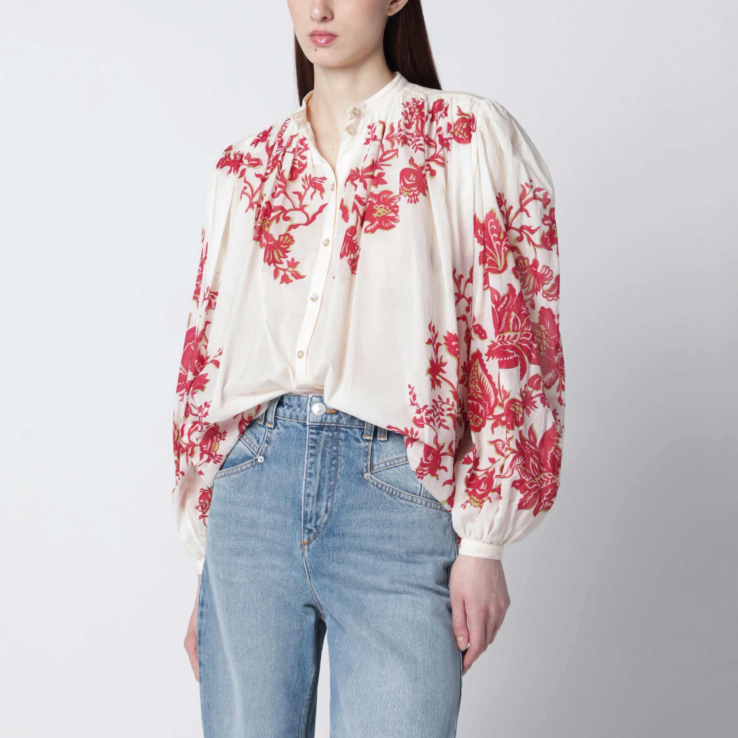 ETRO Blouse in cotton voile with floral print