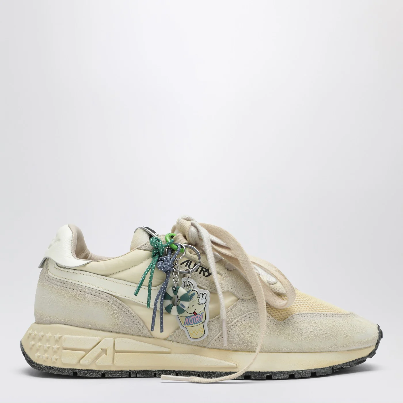 AUTRY Reelwind Super Vintage sneakers in écru nylon and suede